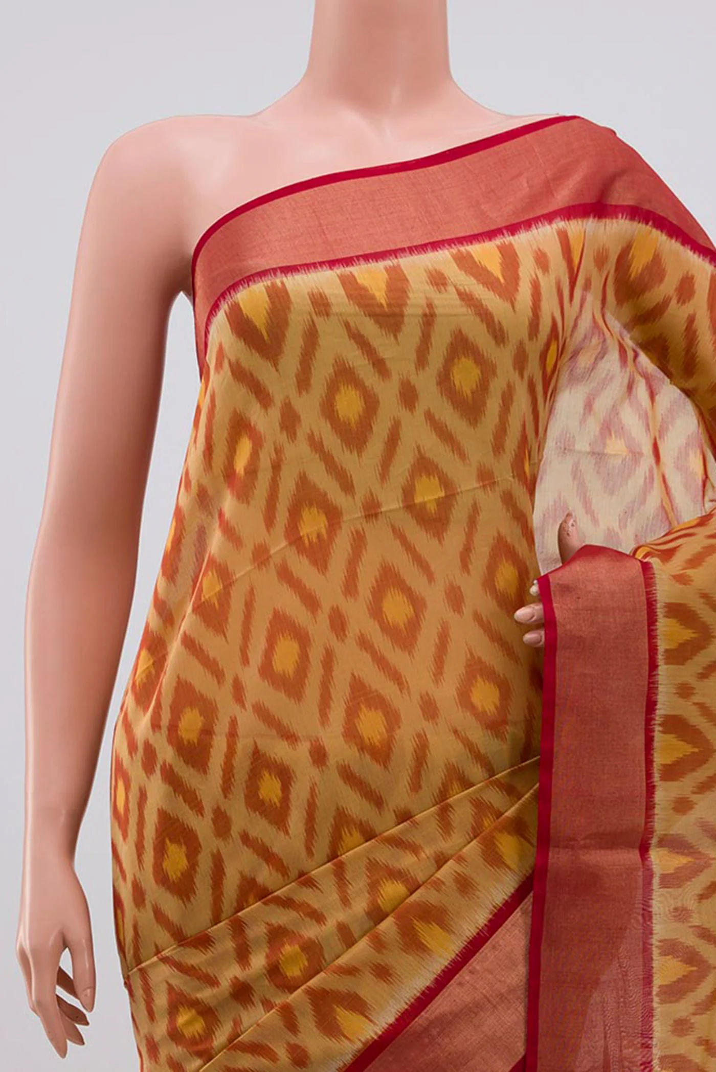 Beige Coimbatore Silk Cotton Saree - Image 2