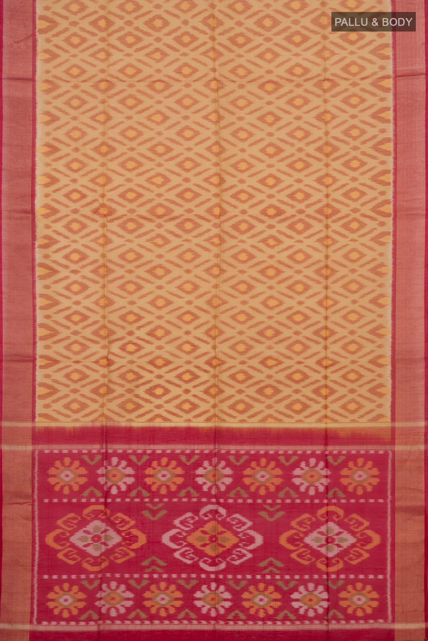 Beige Coimbatore Silk Cotton Saree - Image 4