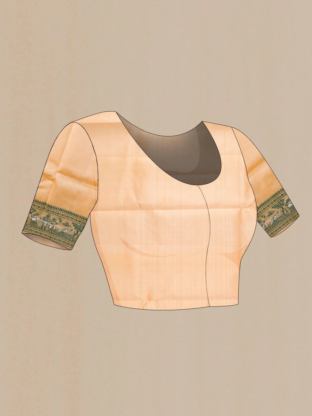 Beige Dual Tone Baluchari Silk Saree - Image 5