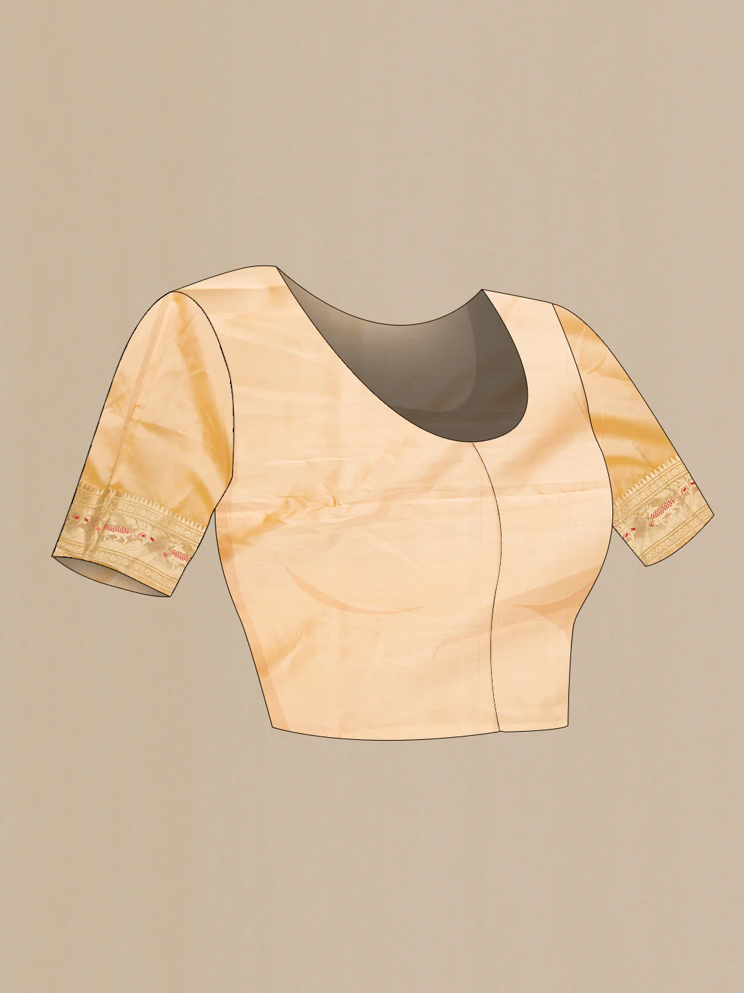 Beige Baluchari Silk Saree - Image 5