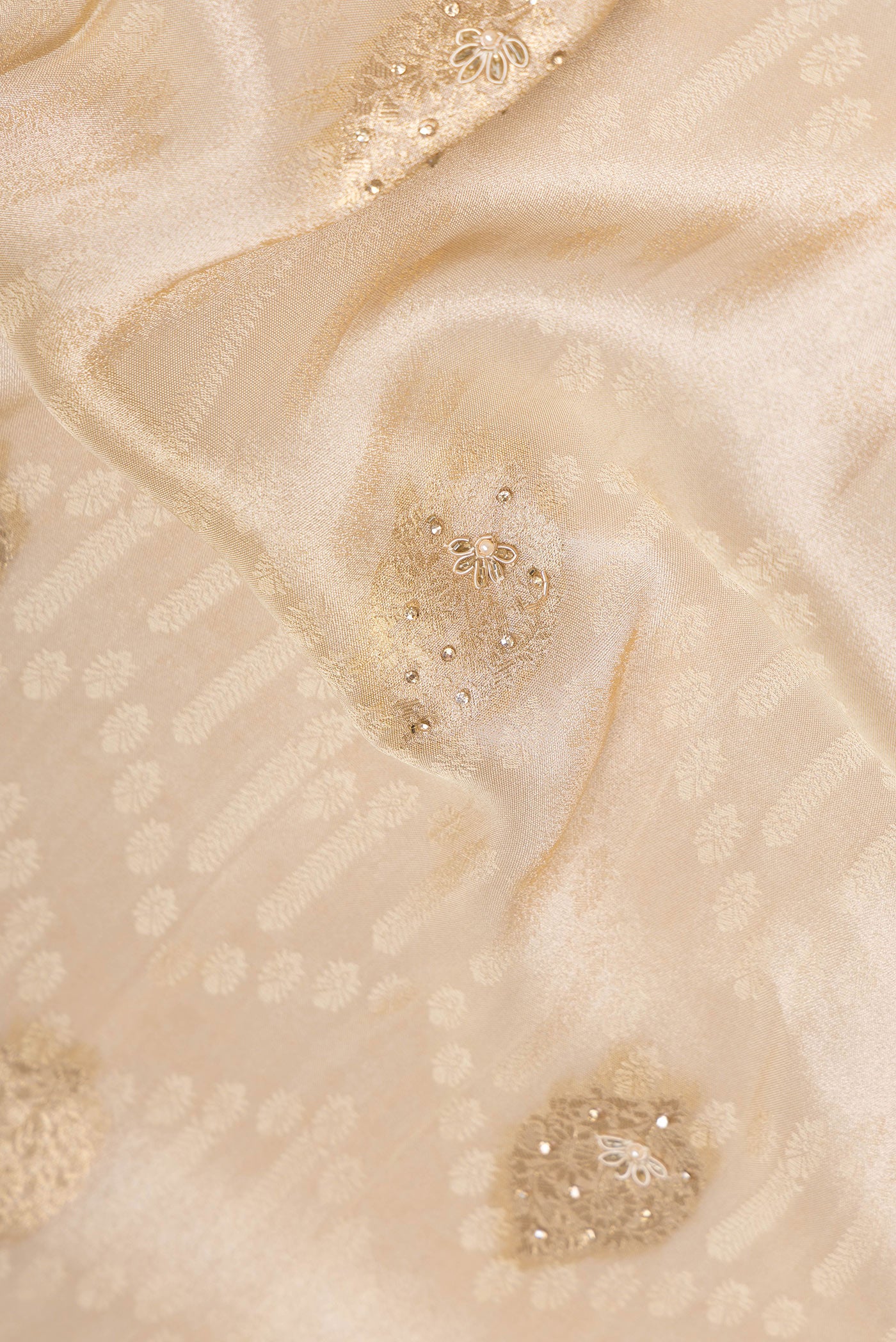 Beige Banarasi Georgette Saree - Image 2