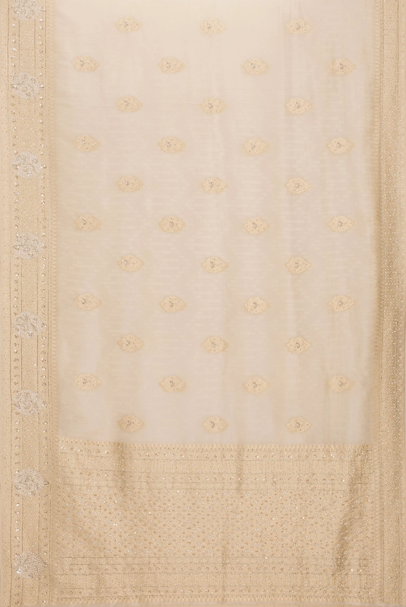 Beige Banarasi Georgette Saree - Image 6