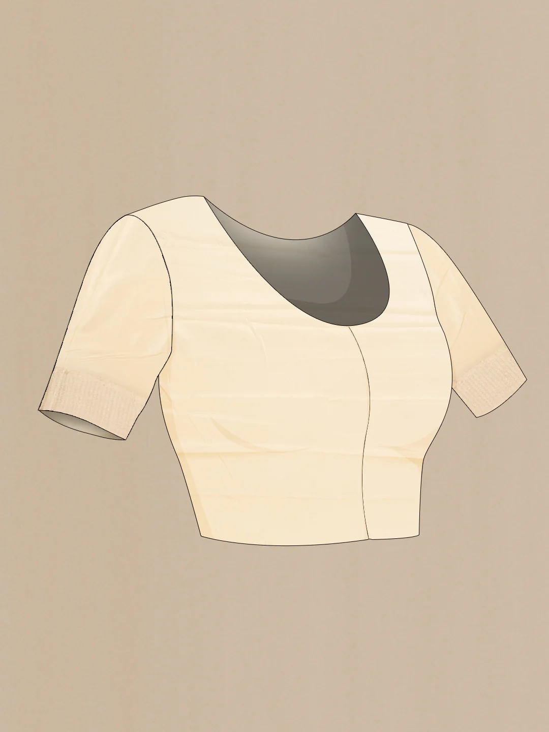Cream Mysore Crepe Saree - Image 4