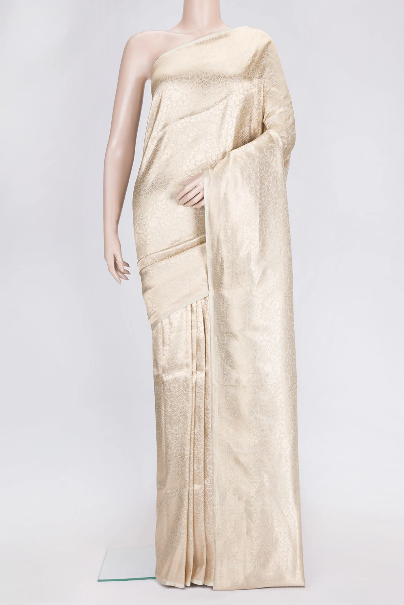 Beige Banarasi Silk Saree