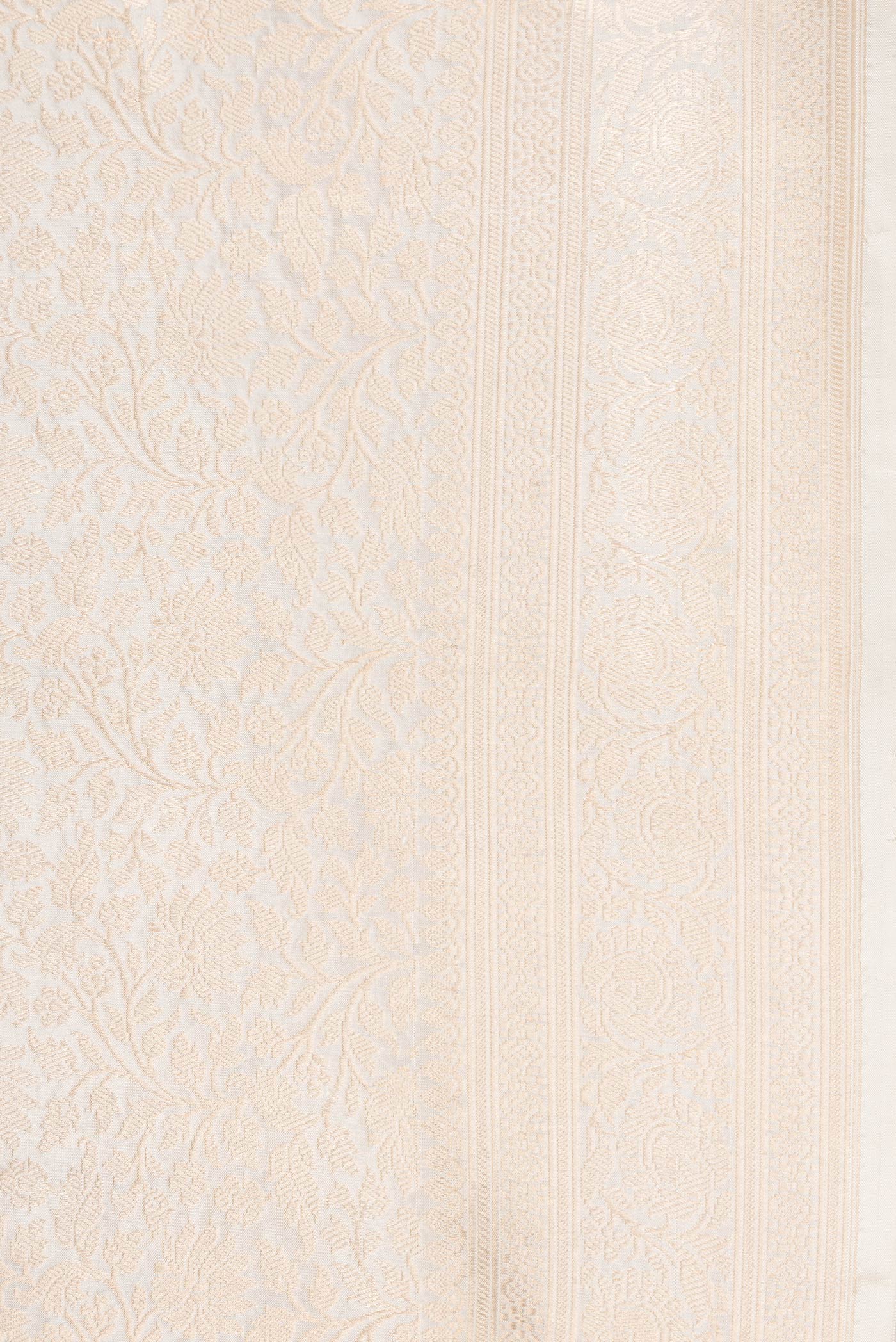 Beige Banarasi Silk Saree - Image 3