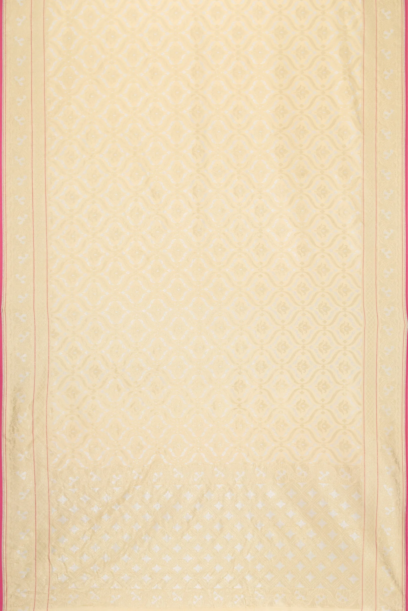 Cream Blended Banarasi Silk Saree - Image 3
