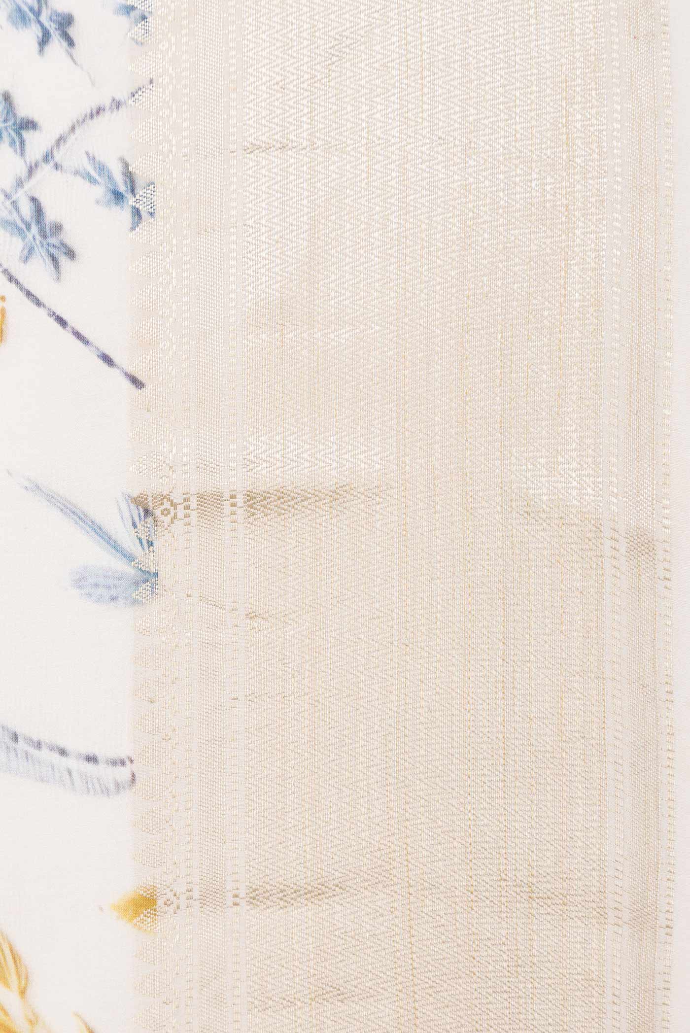 Cream Tussar Silk Saree - Image 3