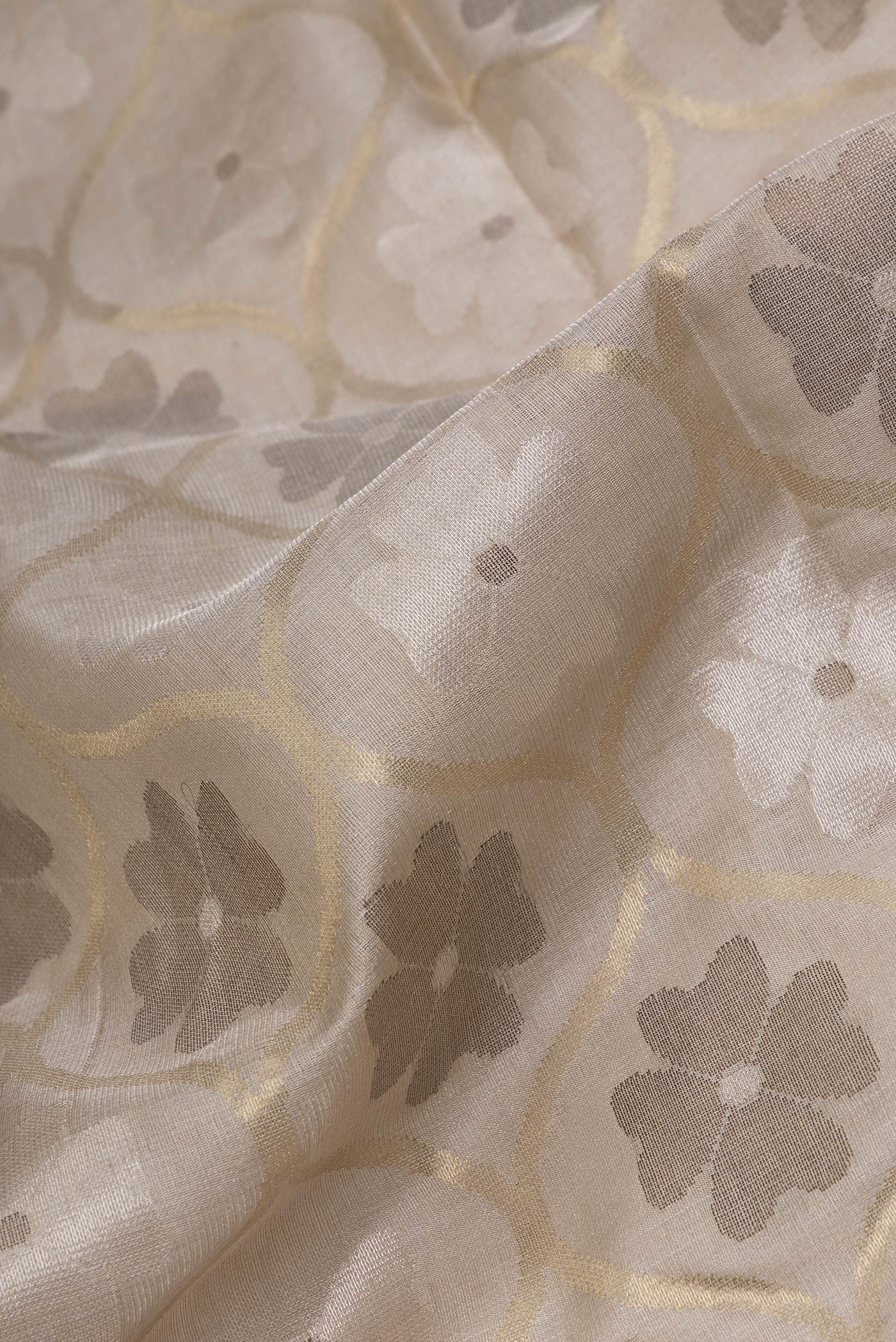 Beige Dual Tone Chanderi Silk Saree - Image 2