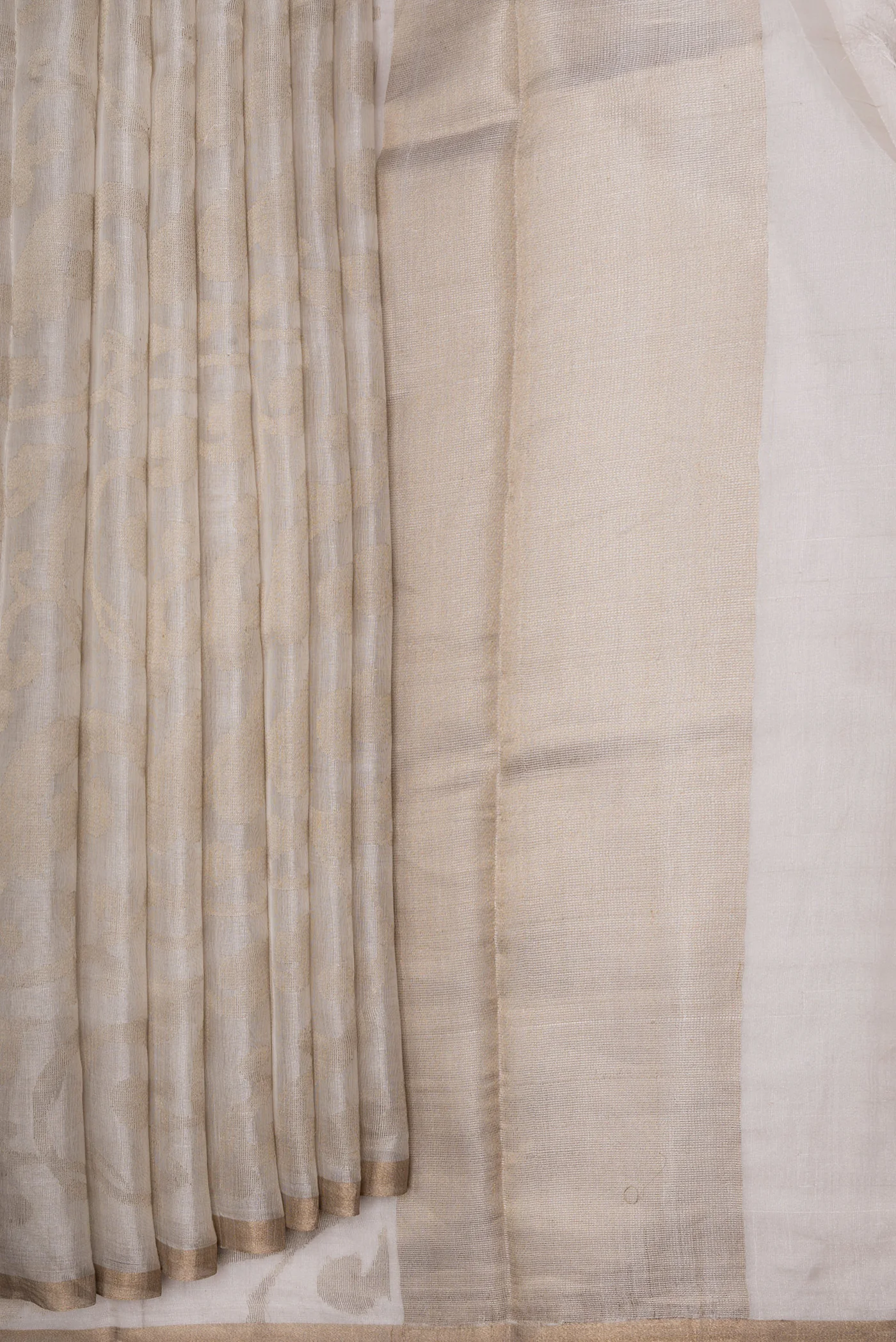 Beige Dual Tone Chanderi Silk Saree - Image 4