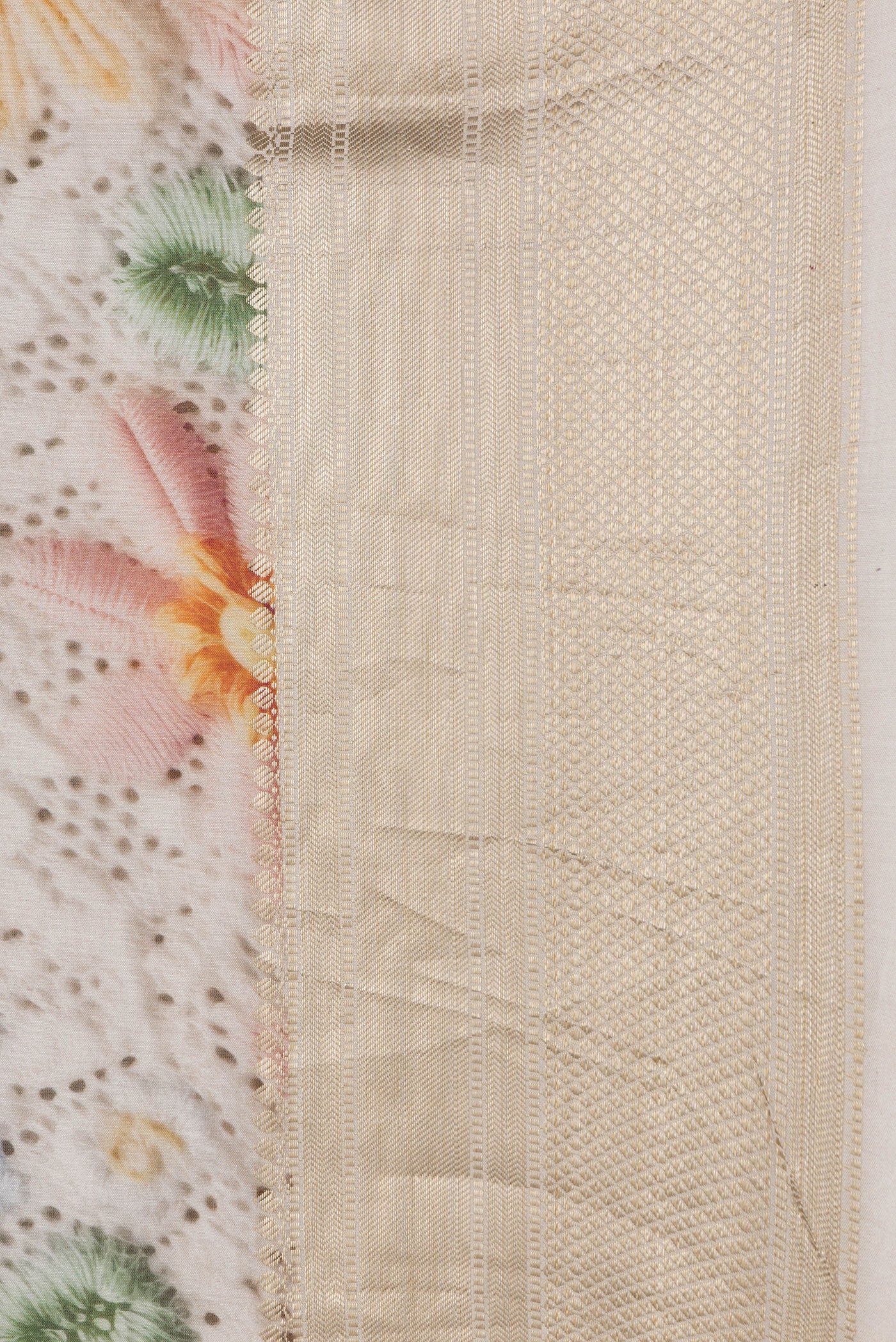 Beige Tussar Silk Saree - Image 3