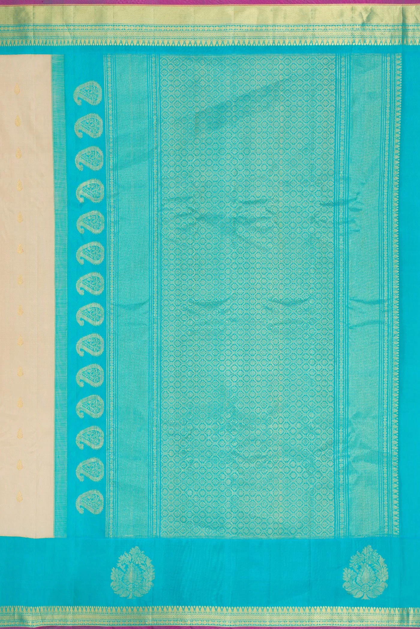 Beige Gadwal Silk Saree - Image 7