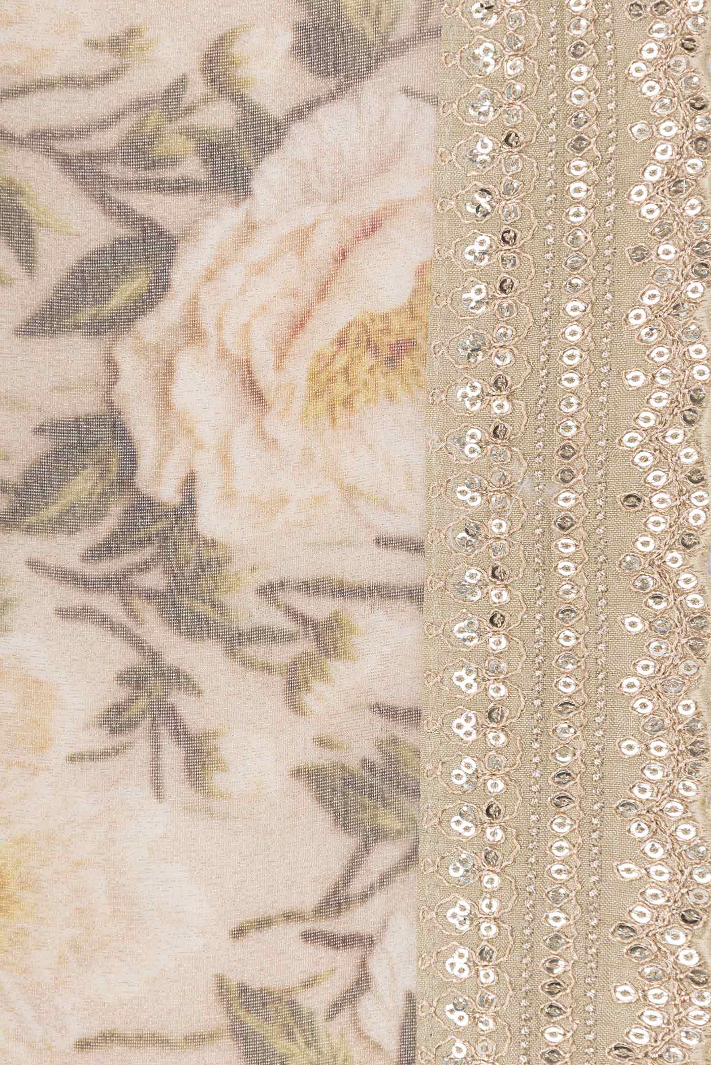 Beige Dual Tone Georgette Saree - Image 3