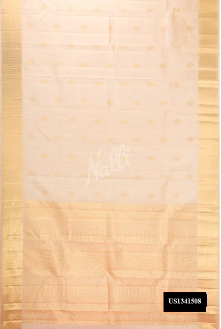 Beige Dual Tone Kanchipuram Silk Saree