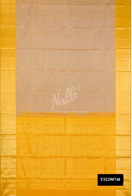Beige Dual Tone Kanchipuram Silk Saree