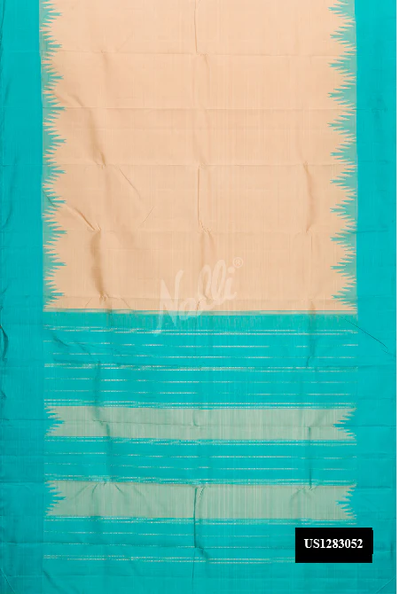 Beige Dual Tone Kanchipuram Silk Saree