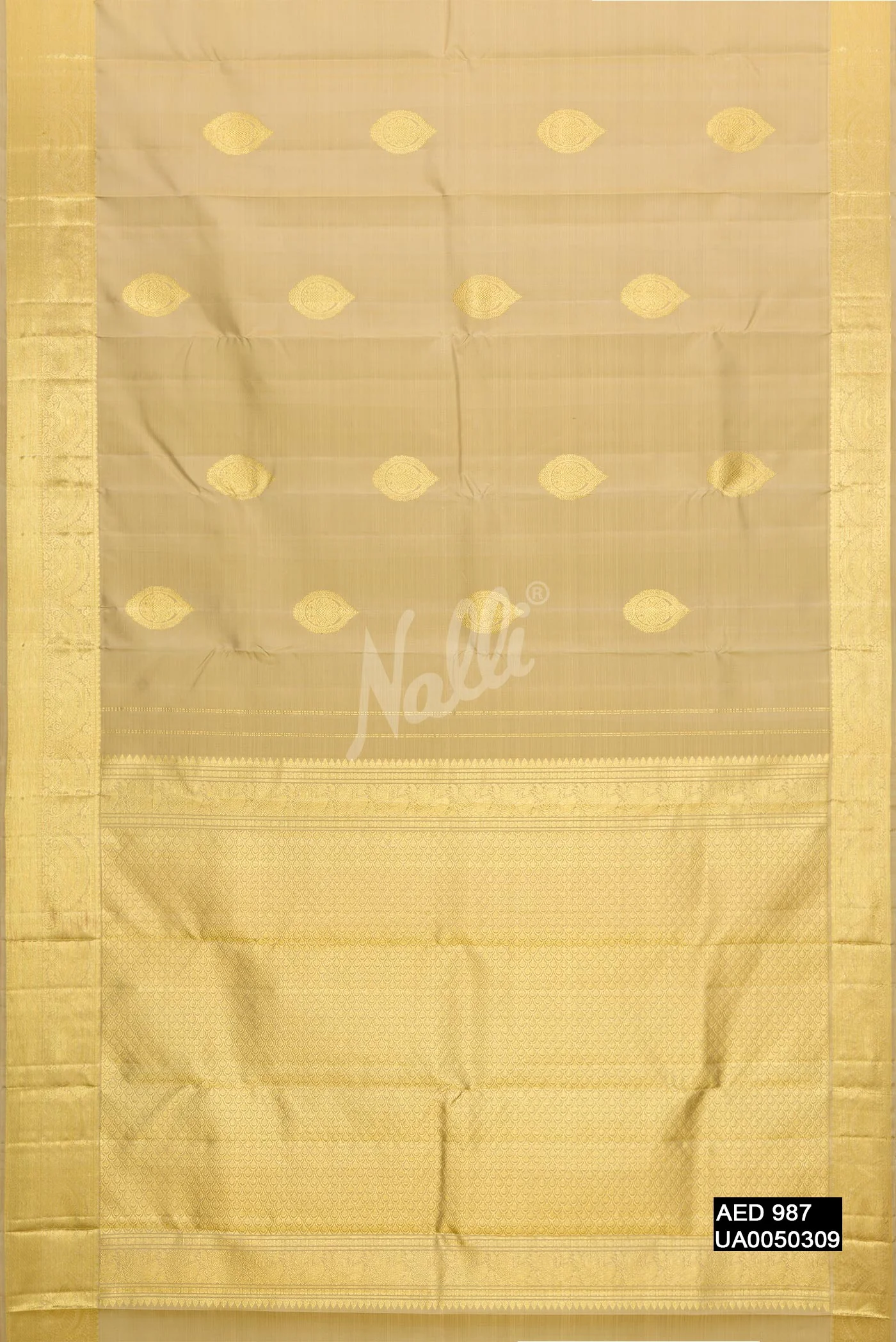 Beige Dual Tone Kanchipuram Silk Saree