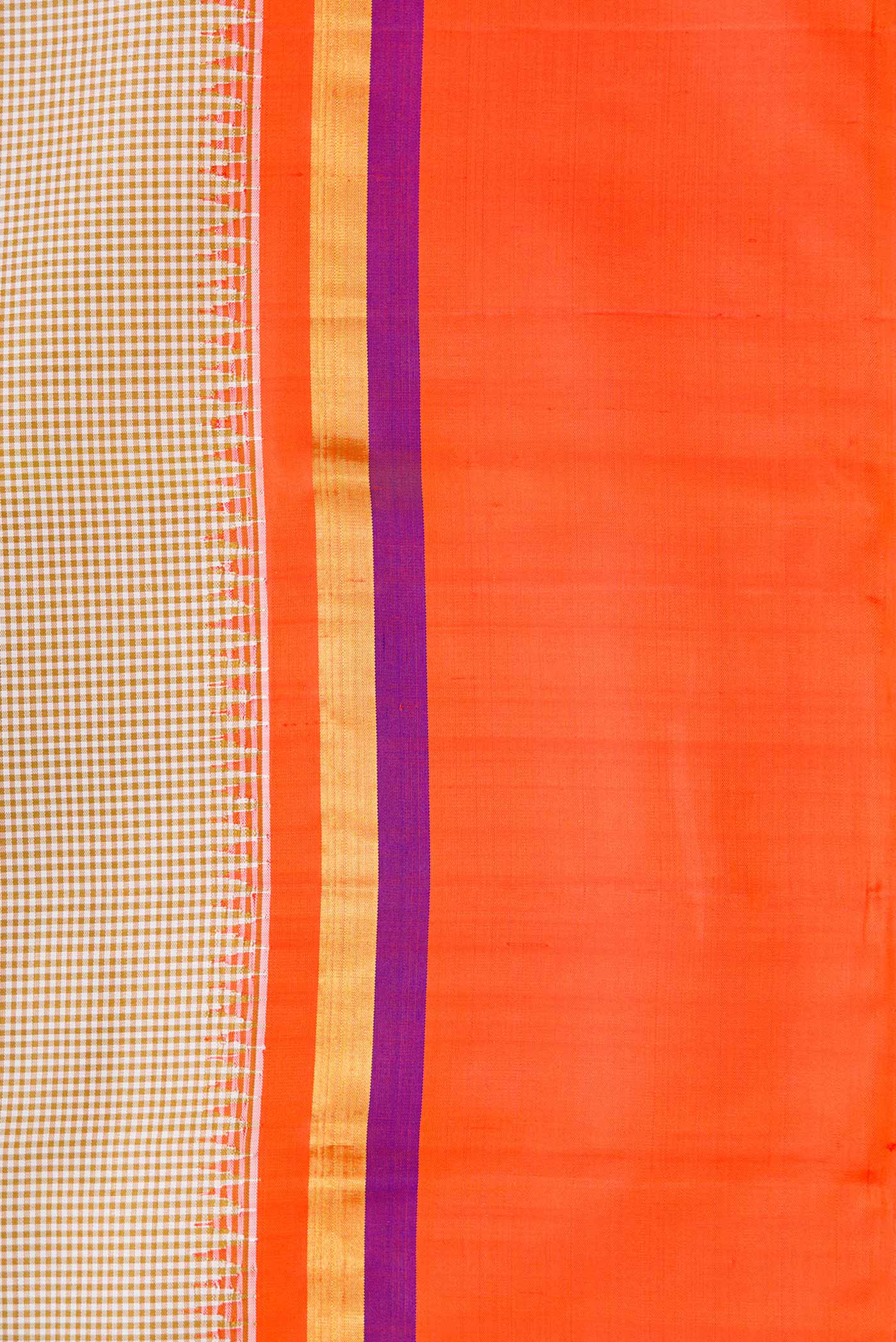 Beige Dual Tone Kanchipuram Silk Saree - Image 3