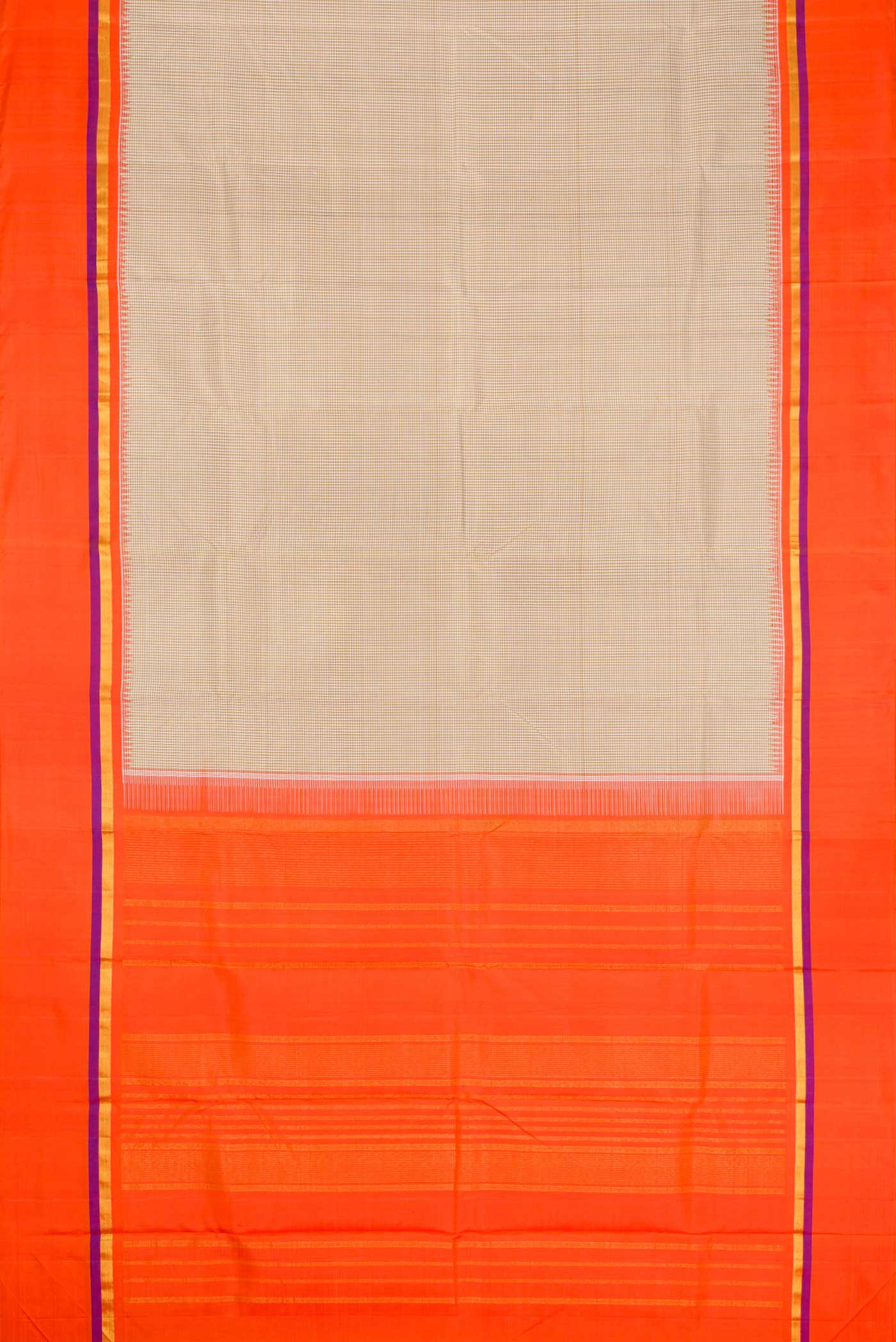Beige Dual Tone Kanchipuram Silk Saree - Image 6