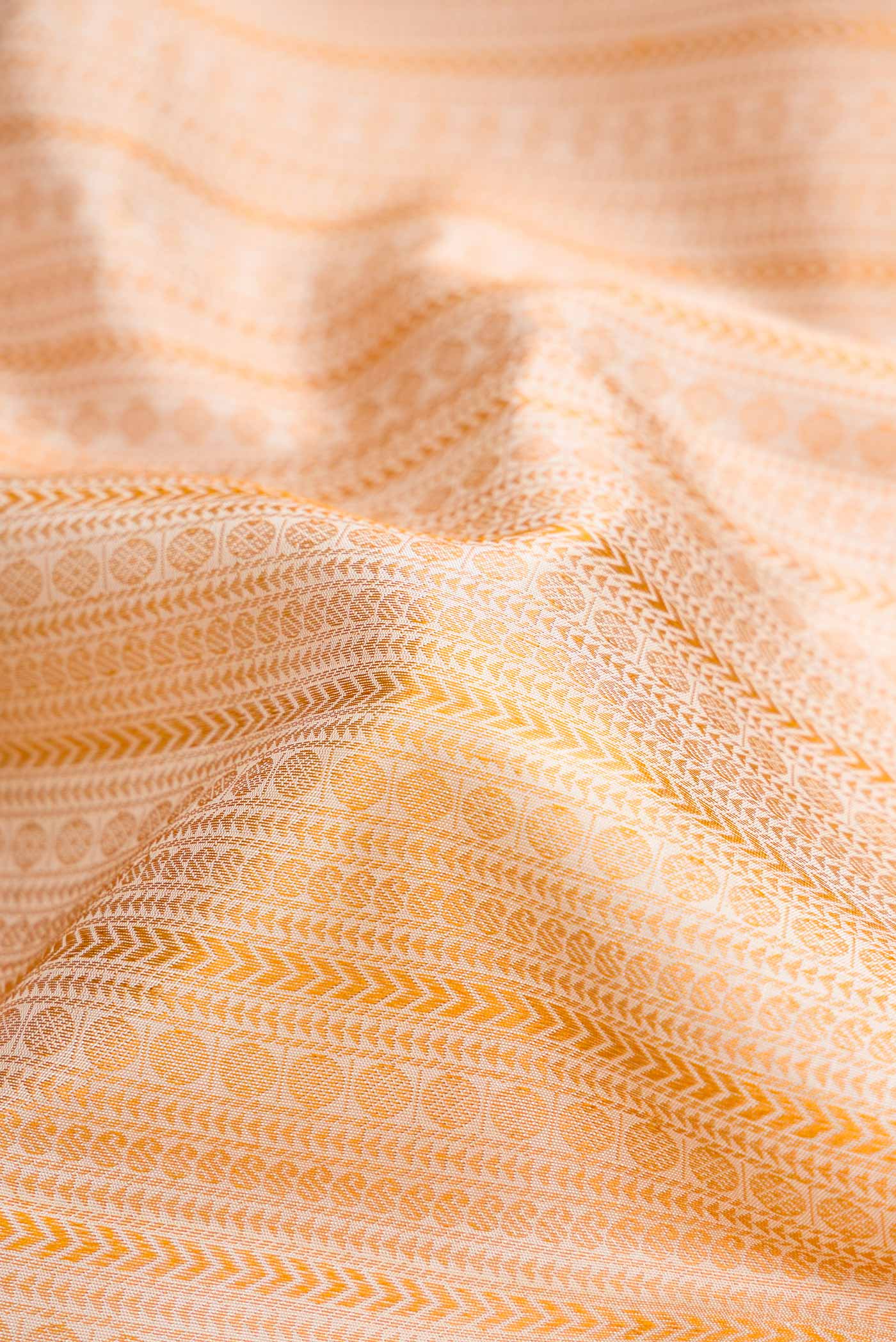 Pure Silk Pure Zari Cream Kanchipuram Saree - Image 2