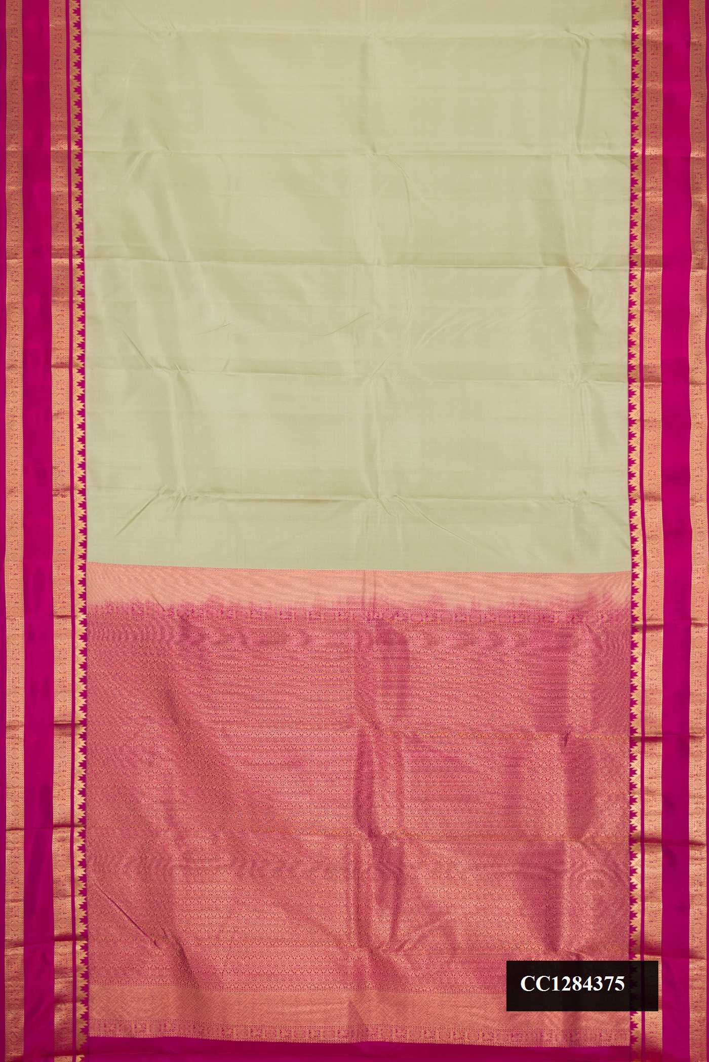 Beige Dual Tone Kanchipuram Silk Saree