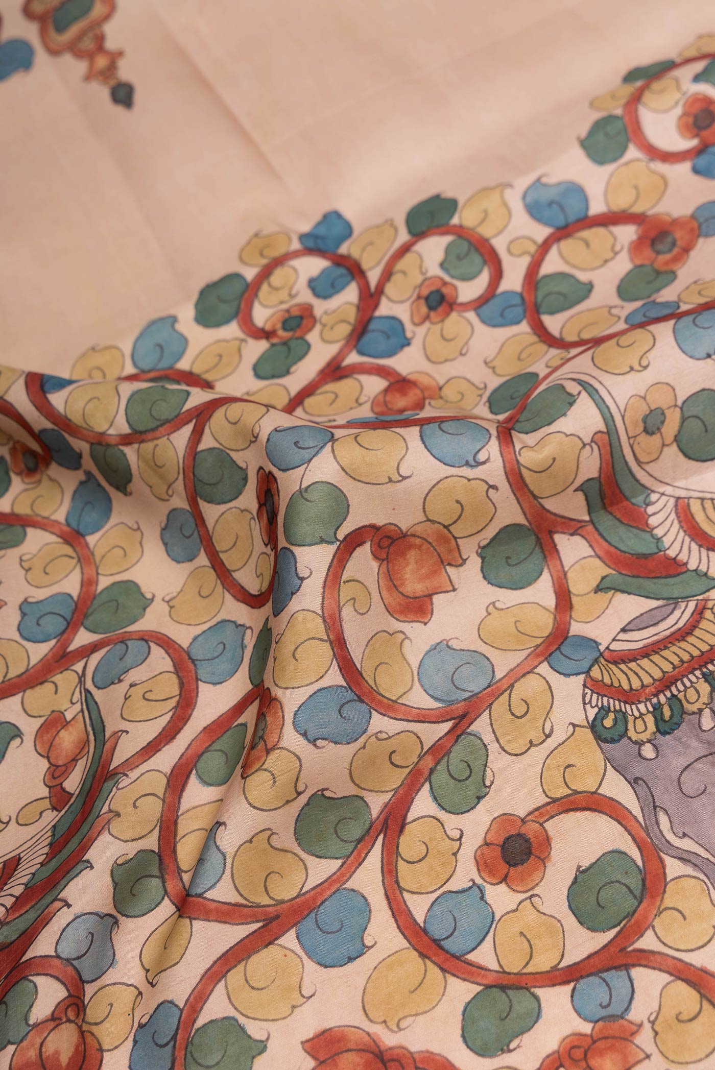 Beige Kanchipuram Silk Saree - Image 2