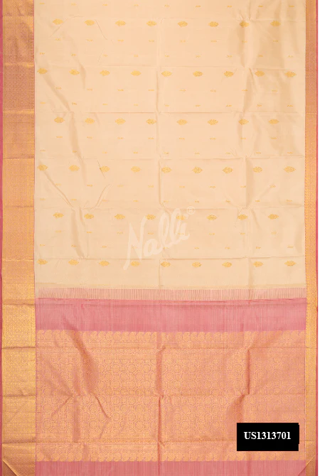 Beige Dual Tone Kanchipuram Silk Saree