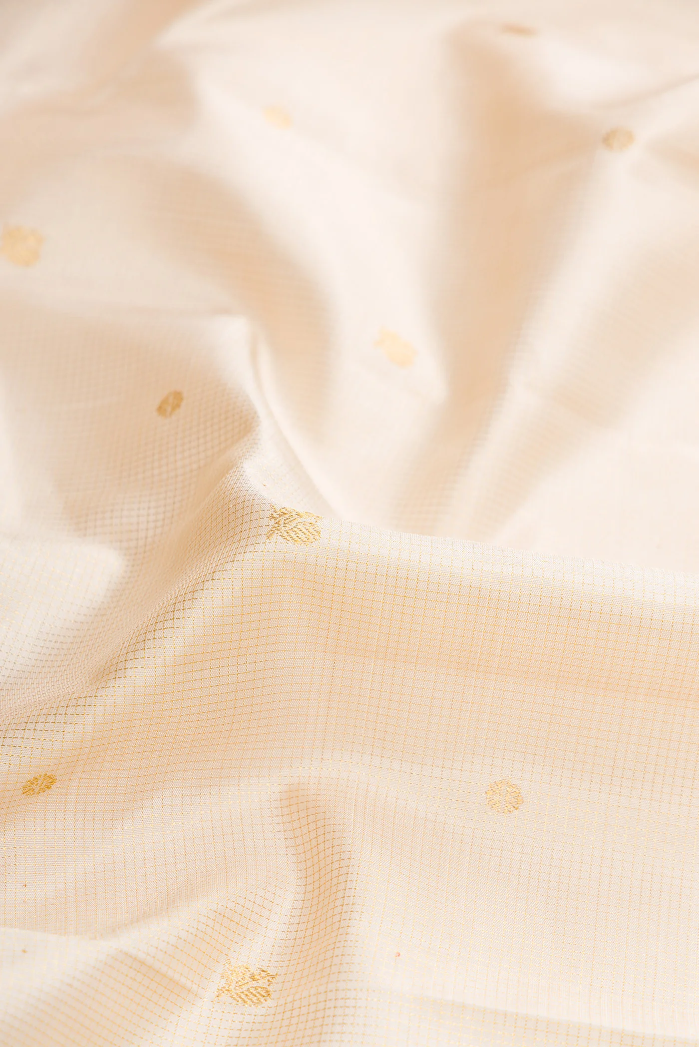 Cream Kanchipuram Silk Saree - Image 2