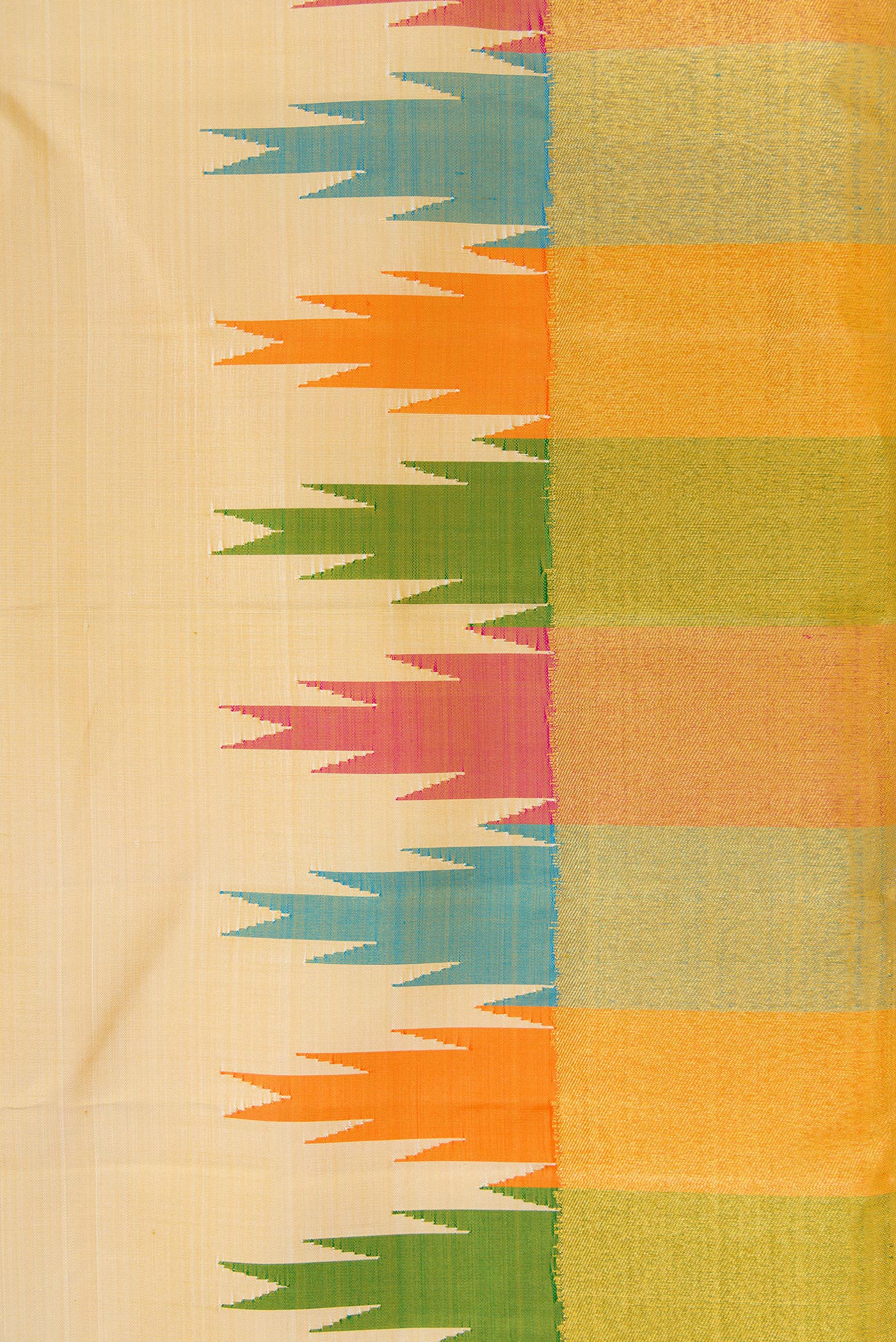 Beige Kanjivaram Silk Saree - Image 3