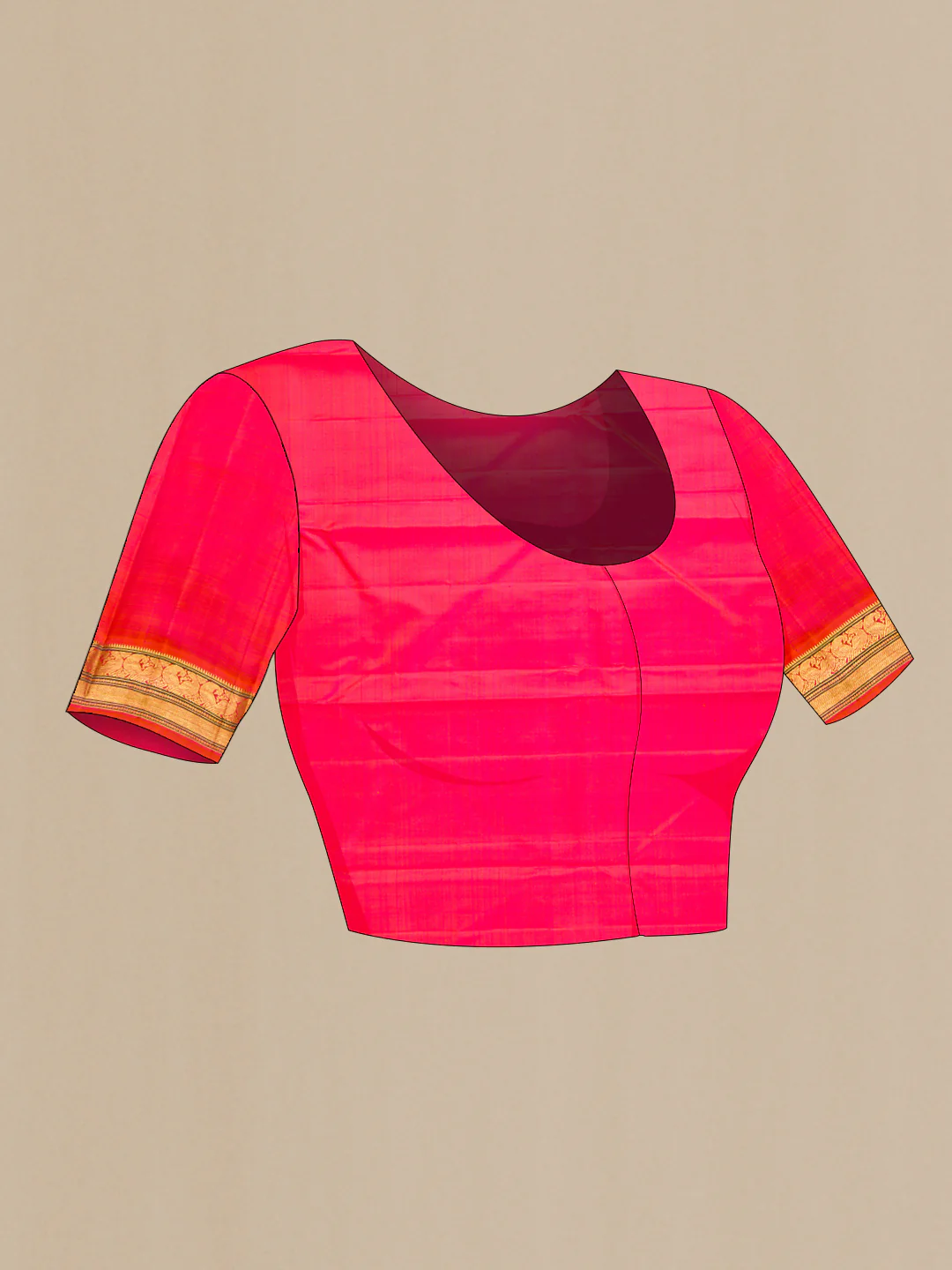 Beige Kanjivaram Silk Saree - Image 5