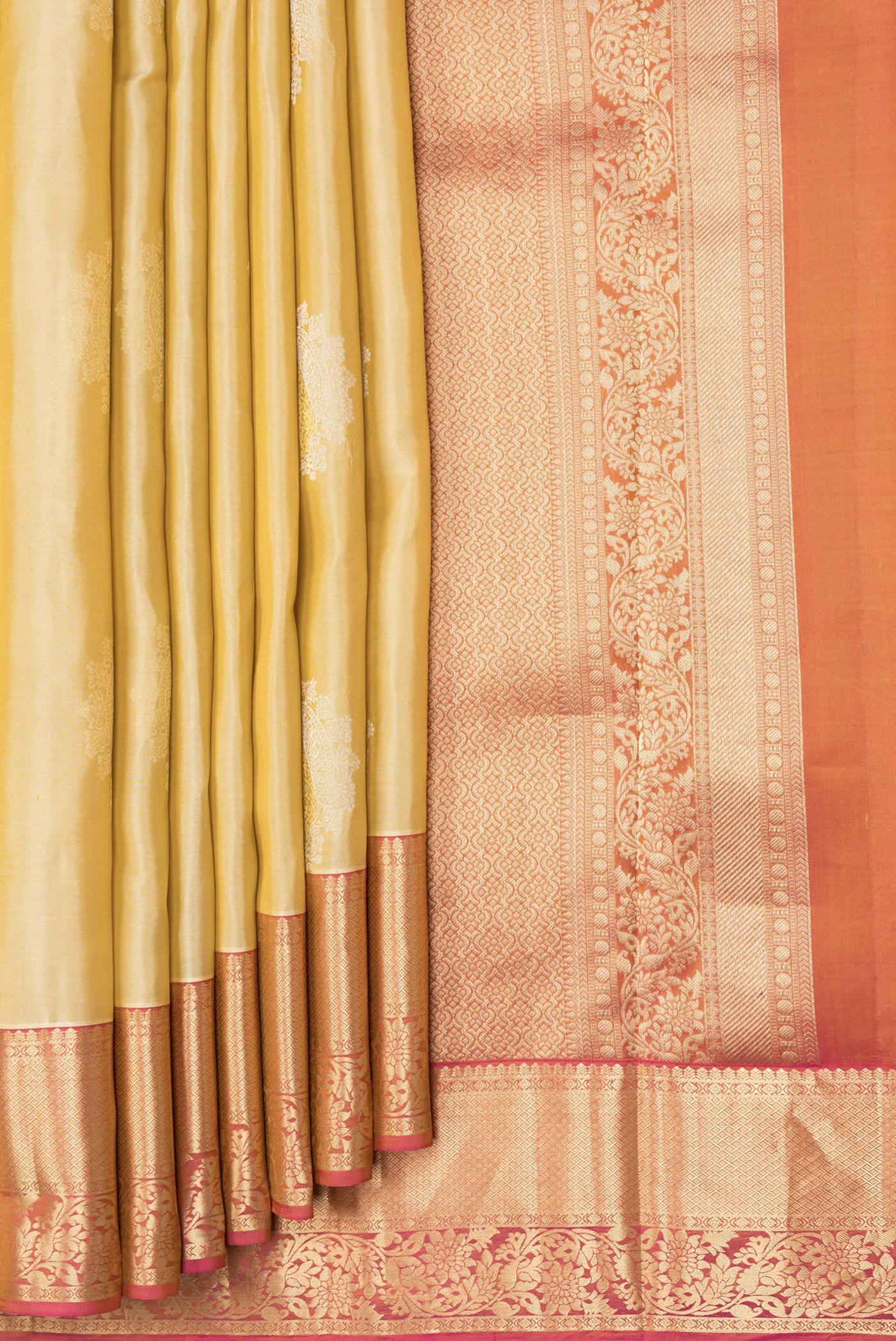 Beige Kanjivaram Silk Saree - Image 4