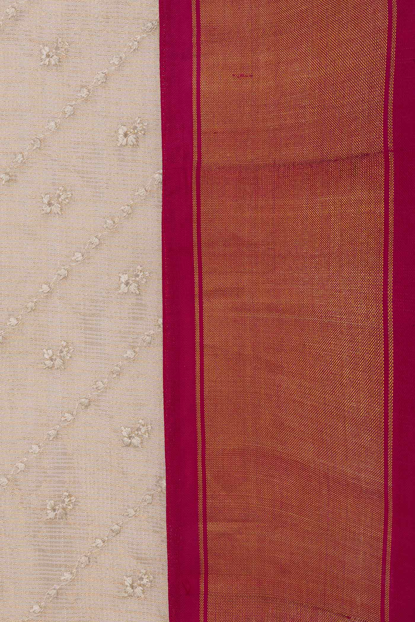 Beige Dual Tone Kota Silk Saree - Image 3