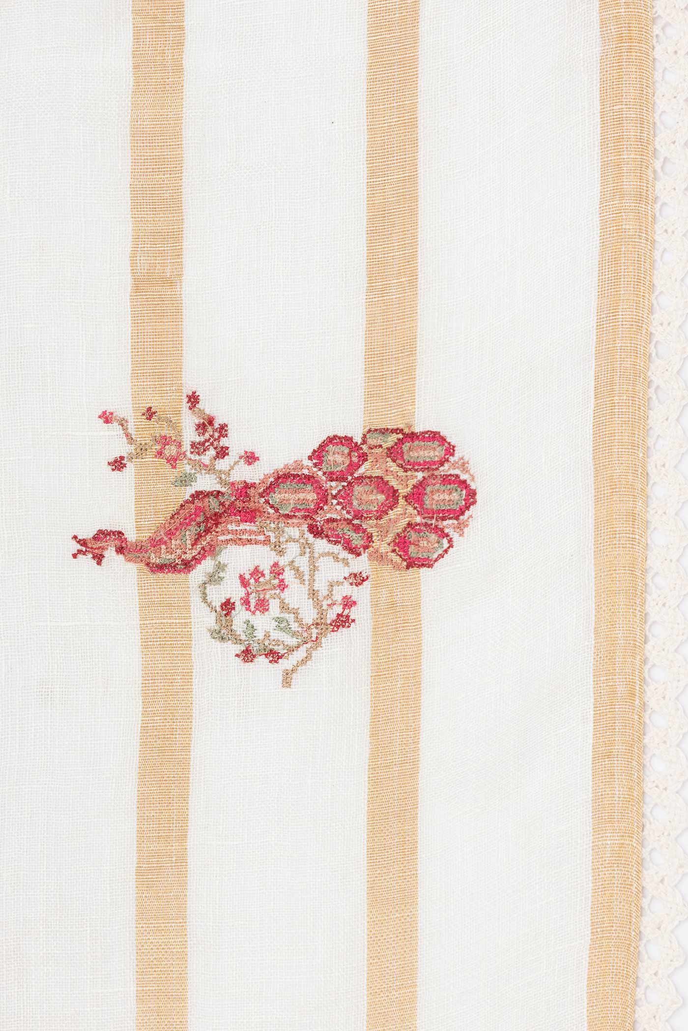 Beige Dual Tone Linen Saree - Image 3