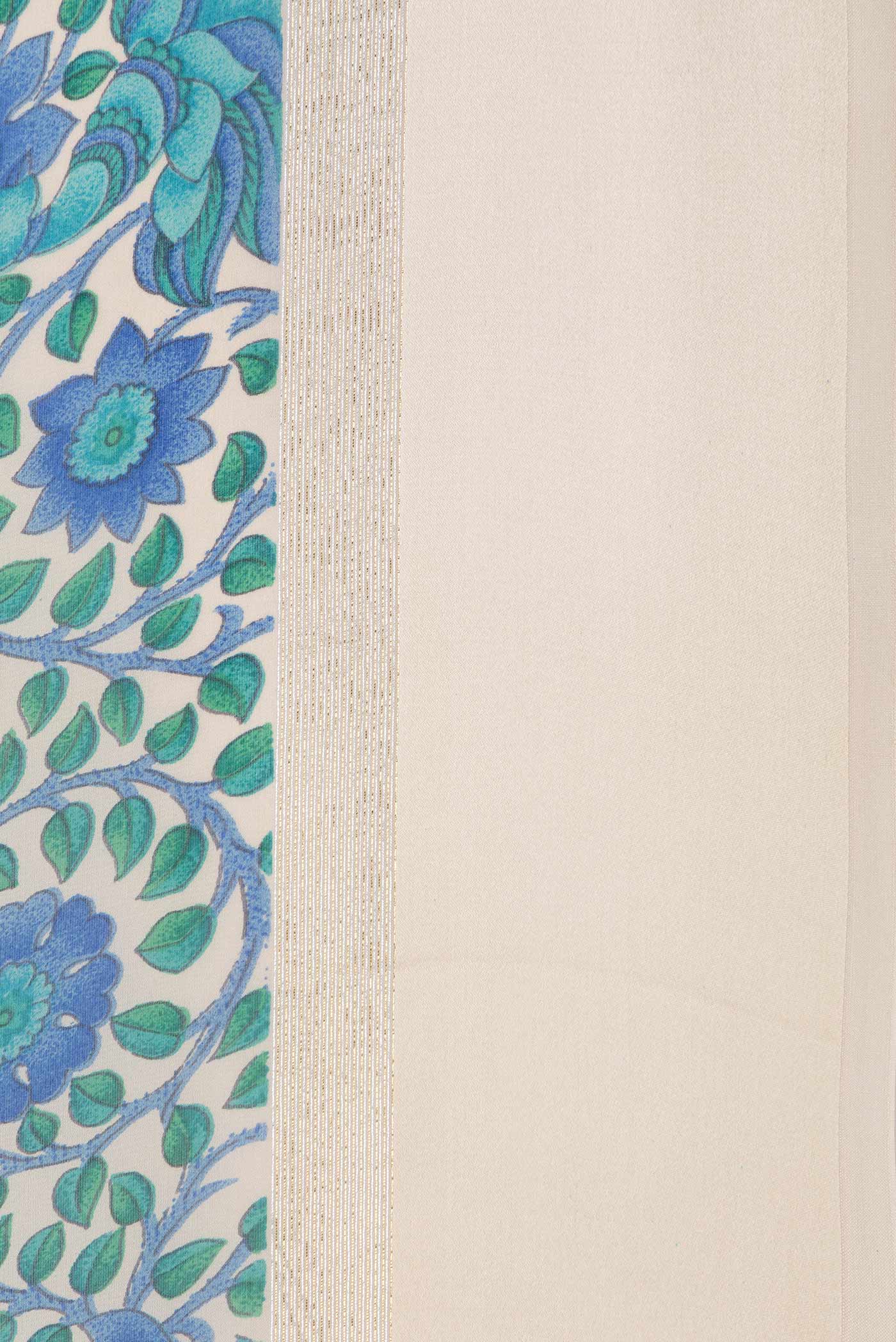 Beige Dual Tone Mysore Crepe Saree - Image 3