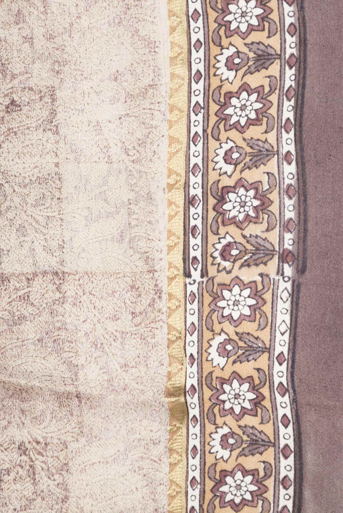 Beige Dual Tone Mysore Georgette Saree - Image 3