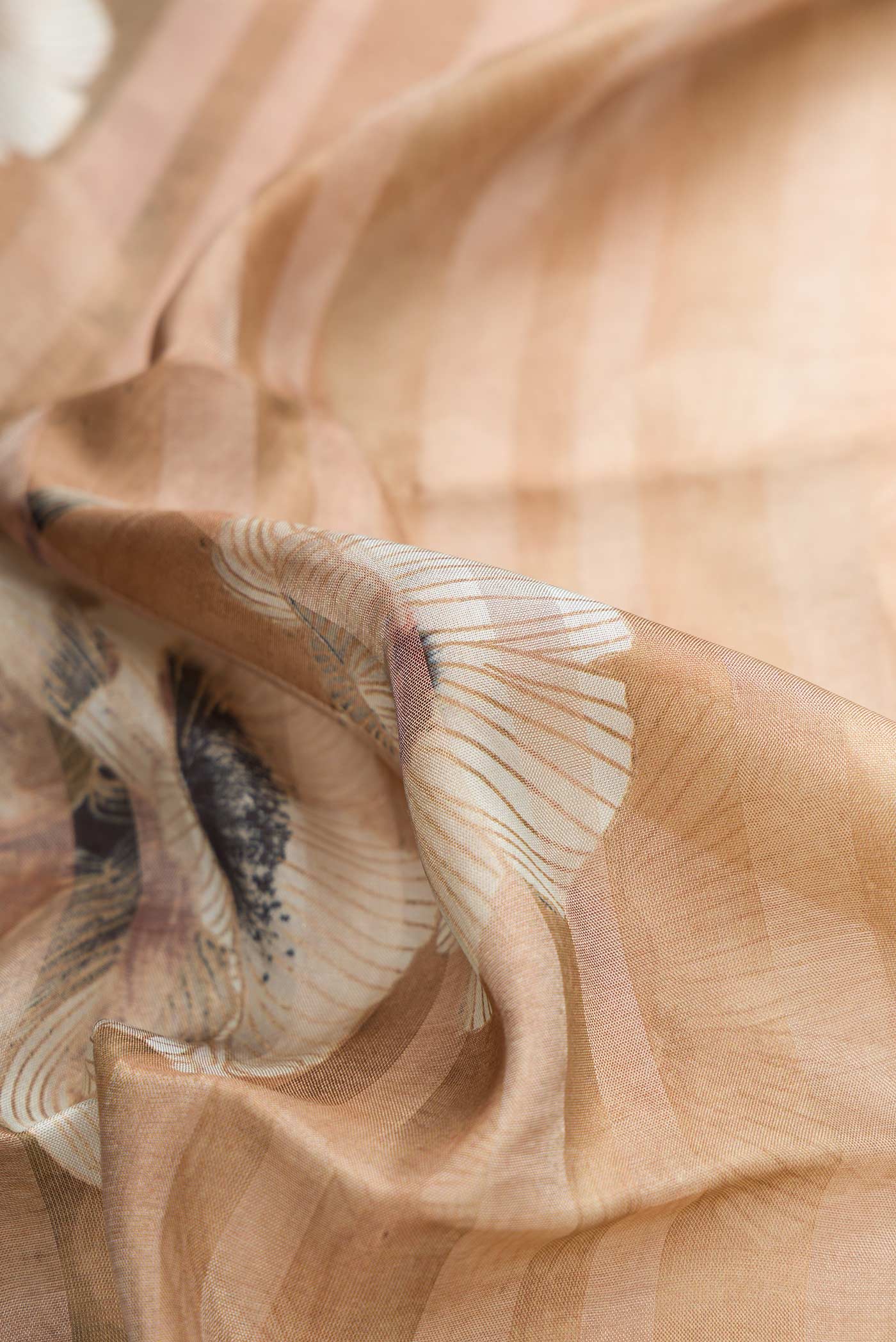 Beige Dual Tone Mysore Georgette Saree - Image 2