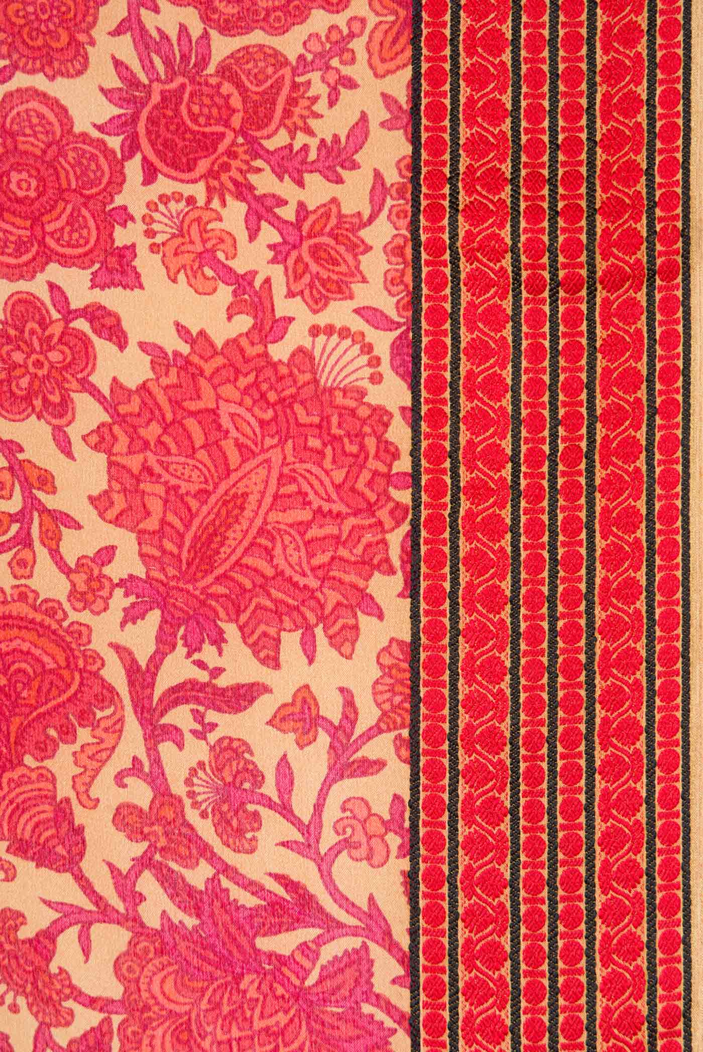 Red Mysore Crepe Saree - Image 3