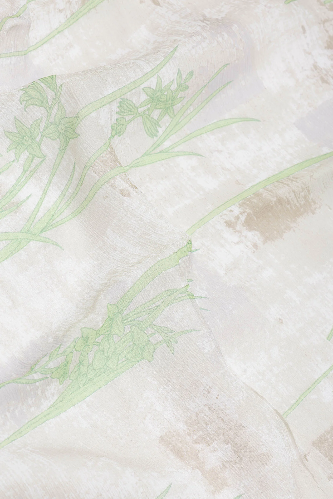 Beige Mysore Chiffon Saree - Image 2