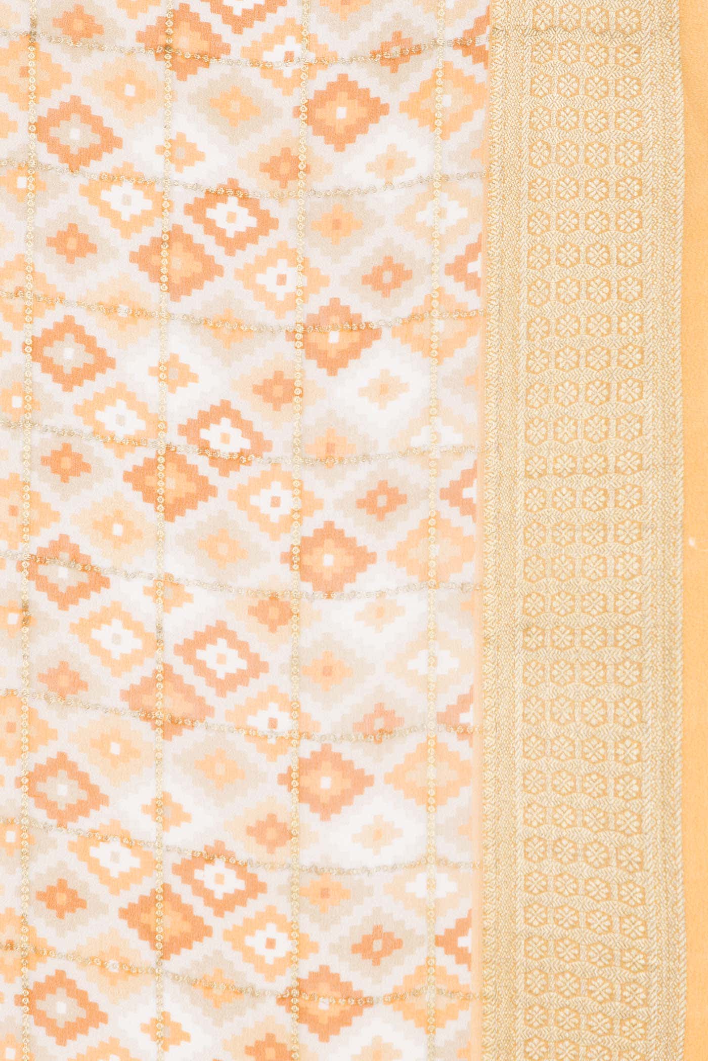 Beige Dual Tone Mysore Georgette Saree - Image 5
