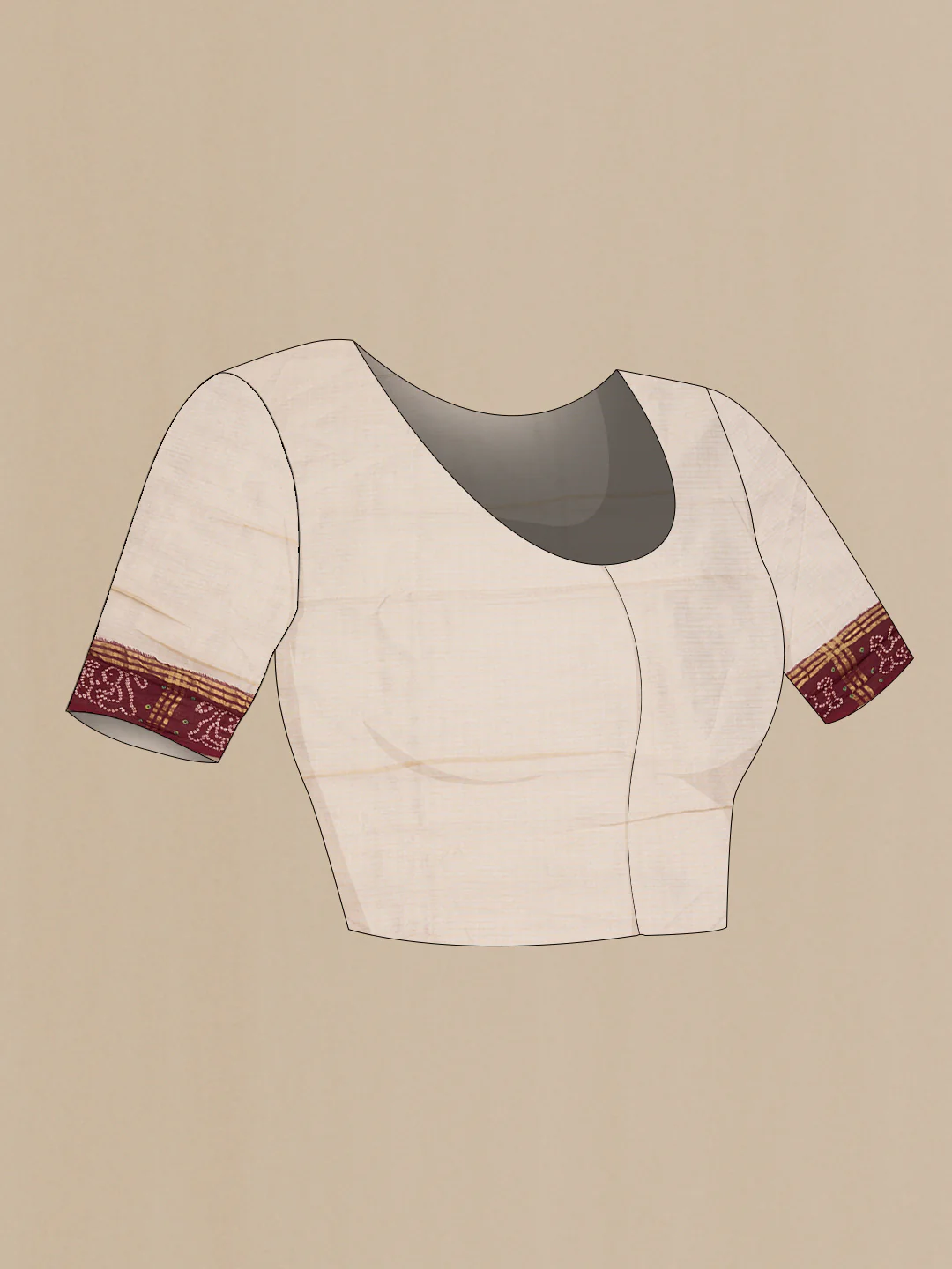 Cream Kota Silk Saree - Image 4