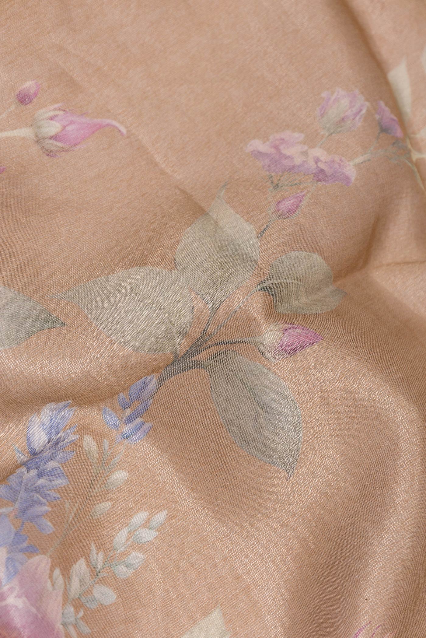 Brown Dual Tone Organza Silk Saree - Image 2