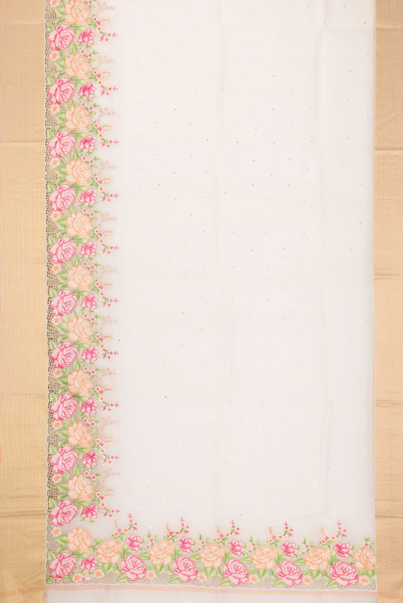 White Organza Silk Saree - Image 6