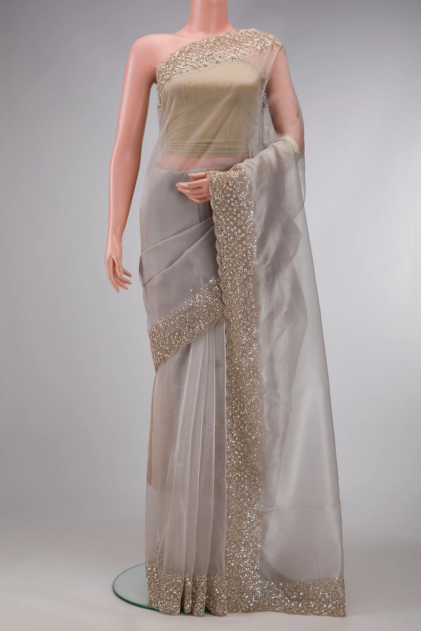 Lilac Organza Silk Saree