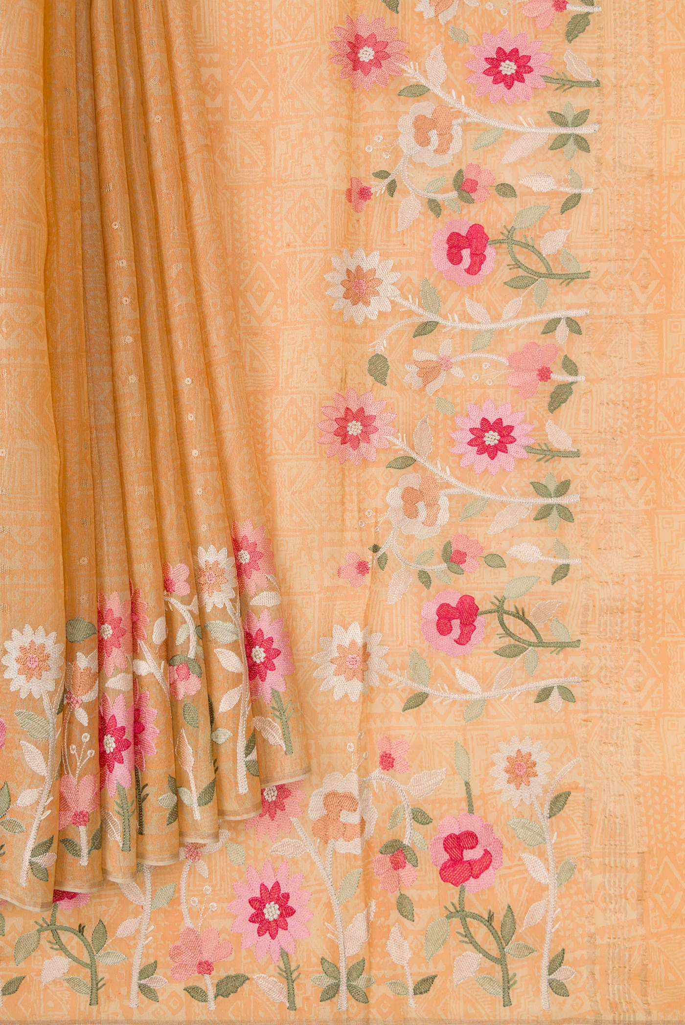 Sandal Organza Silk Saree - Image 4