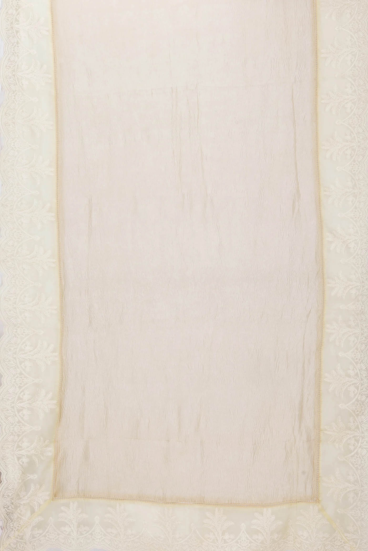 Beige Dual Tone Organza Silk Saree - Image 6
