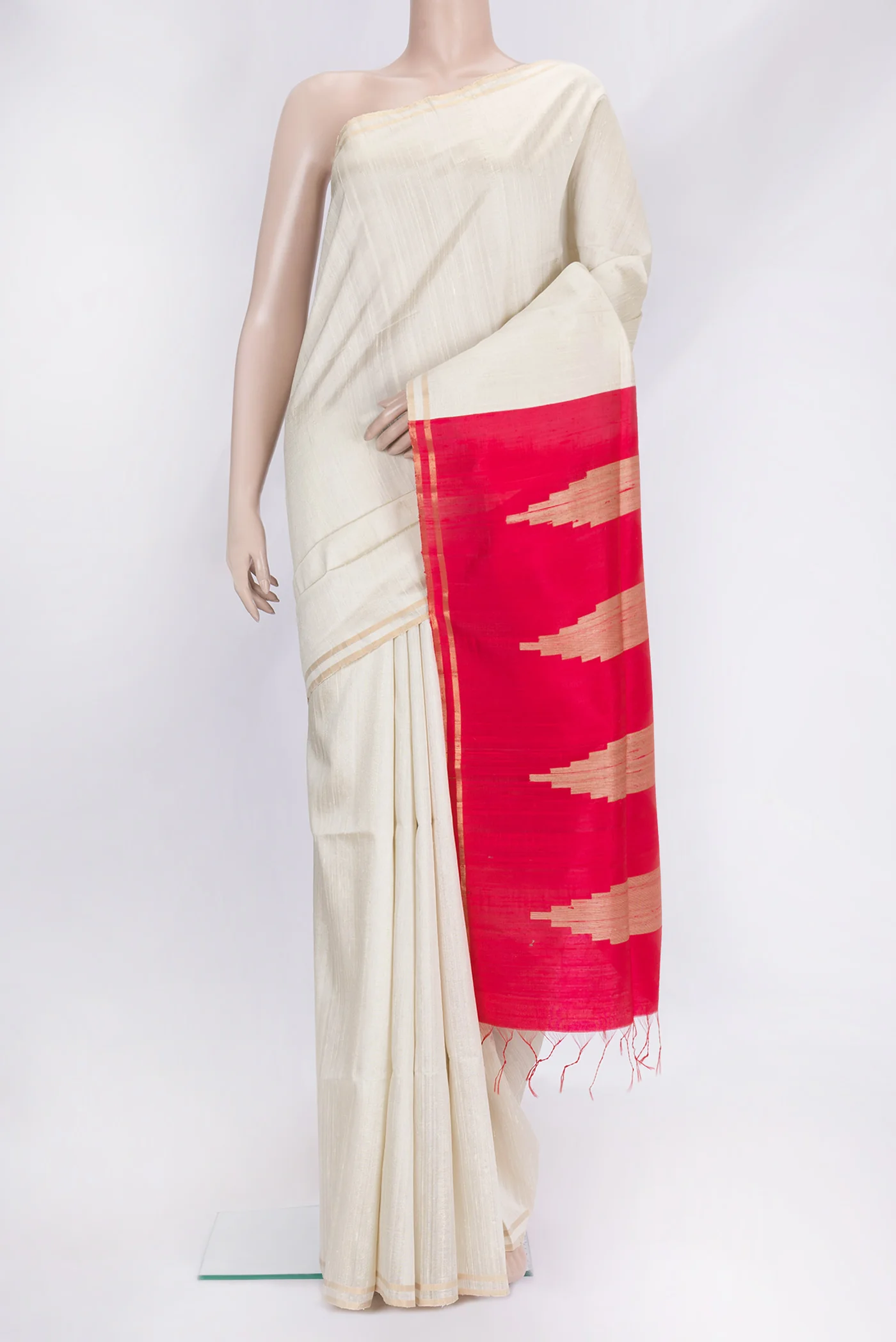 Off White Raw Silk Saree