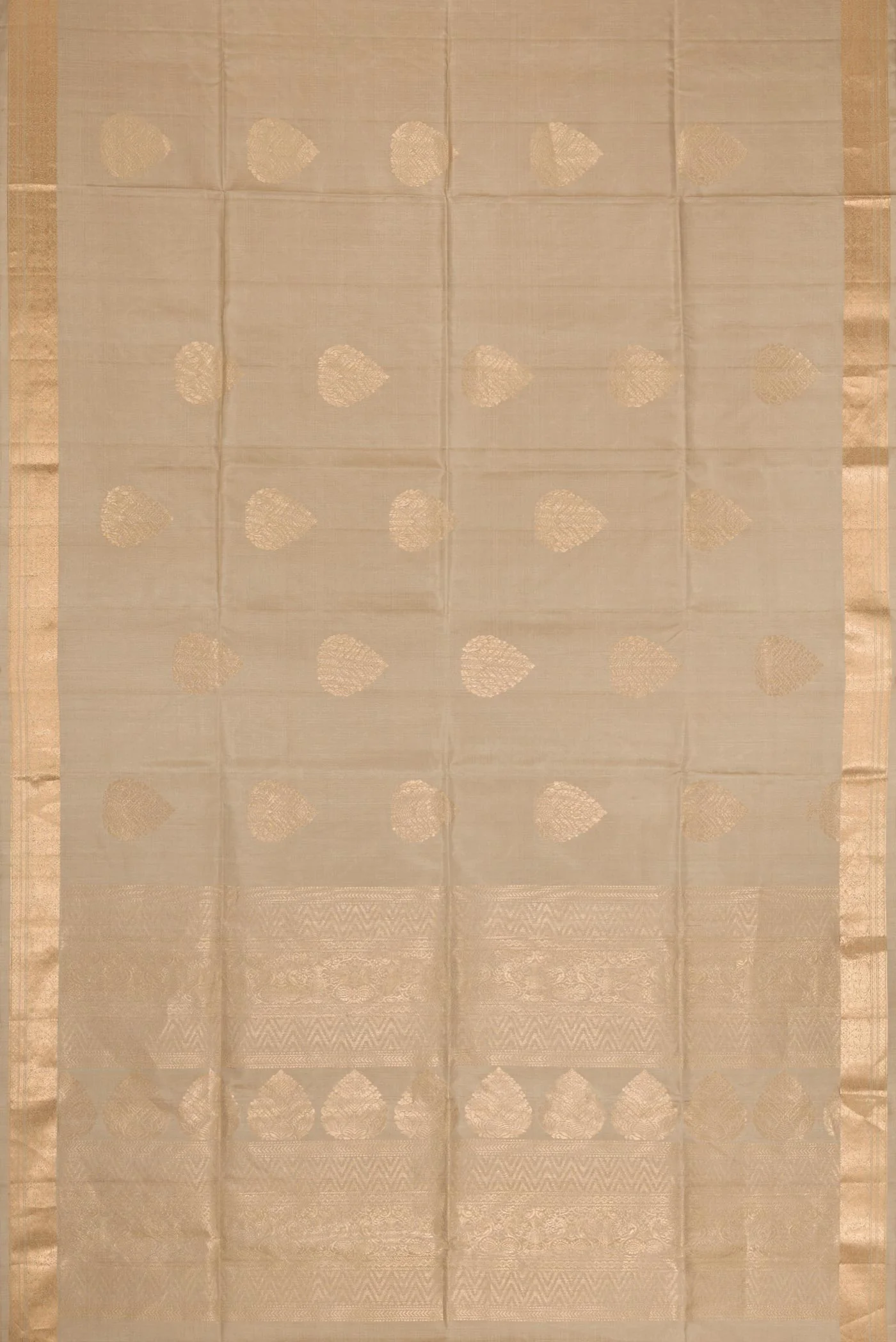 Beige Dual Tone Soft Silk Saree - Image 6