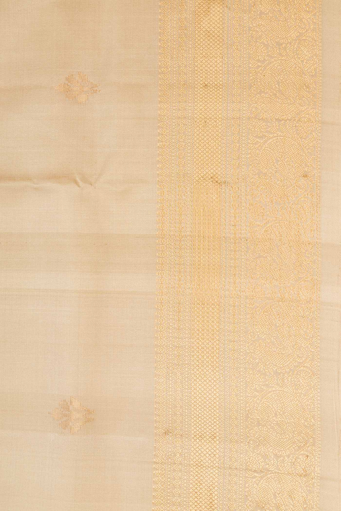 Beige Dual Tone Soft Silk Saree - Image 3