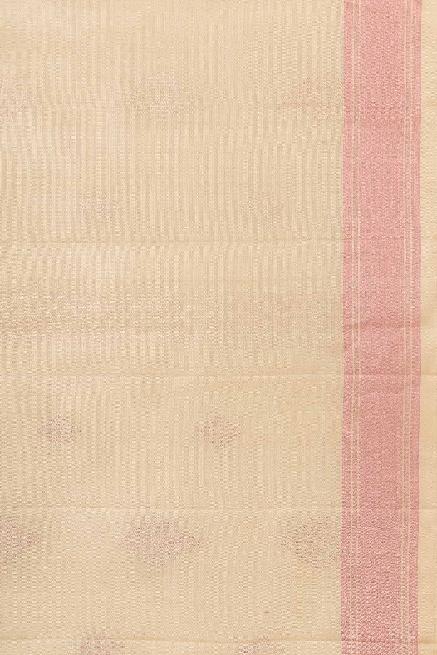 Cream Soft Silk Saree - Image 3