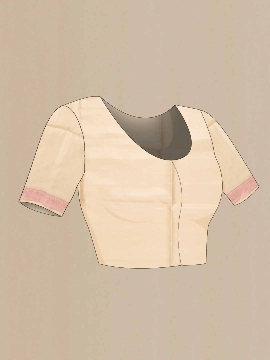 Cream Soft Silk Saree - Image 4