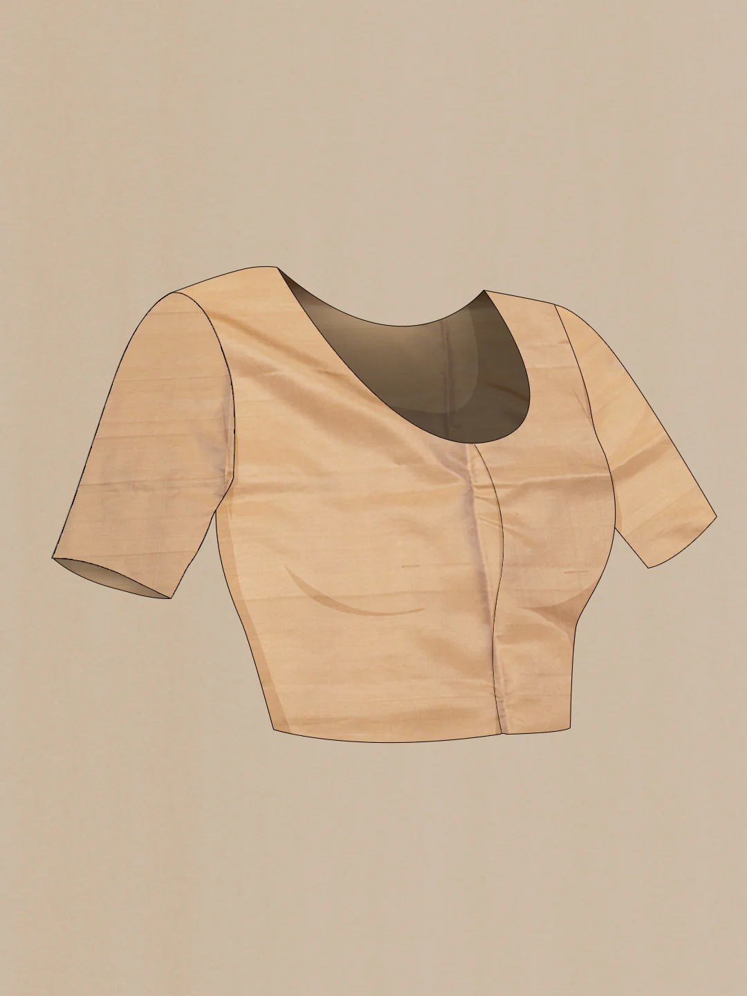 Beige Soft Silk Saree - Image 4